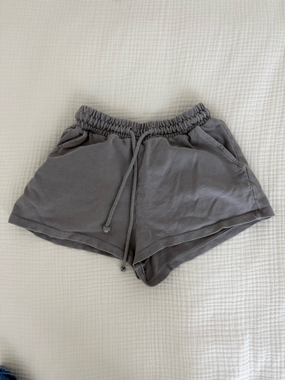 Zara Charcoal Gray Drawstring Shorts